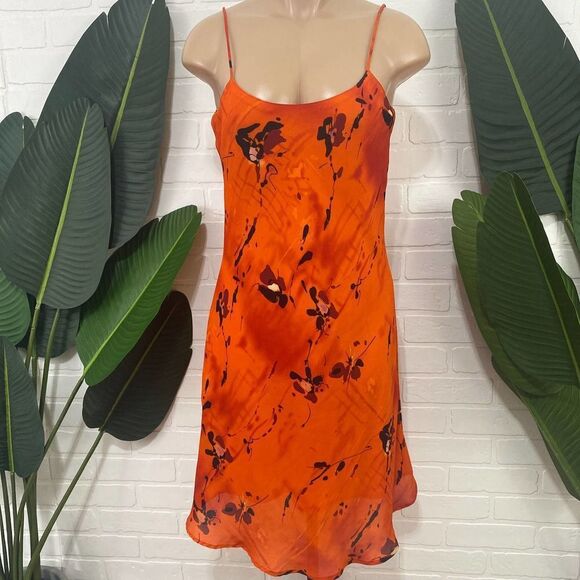 Mint Julep orange floral print midi dress y2k - Picture 2 of 7